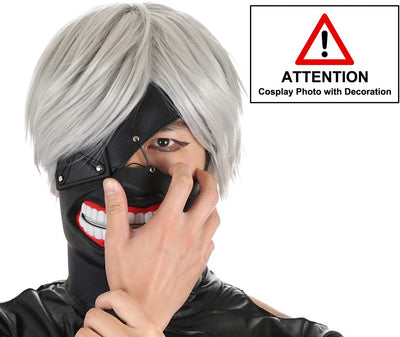 CoolChange Ken Kaneki Maske aus Gummi für Tokyo Ghoul Fans | mit PU-Leder Augenklappe