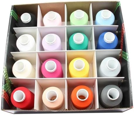 Ackermann Overlock Bauschgarn Nähgarn 16x 1.000m Box, Stärke 120, 100% Polyester