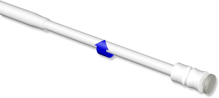 Interdeco Klemmstange (1 Stück), Klemmfix Scheibenstange mit Gummistopfen Weiss in 8/6 mm Ø, Flexo,