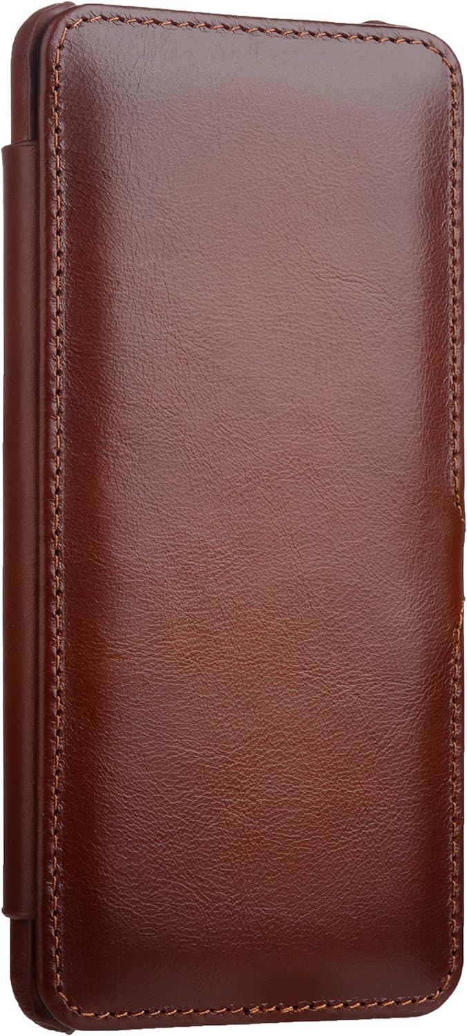 STILGUT Book Case kompatibel mit Samsung Galaxy A72 Hülle aus Leder mit Clip-Verschluss, Lederhülle,