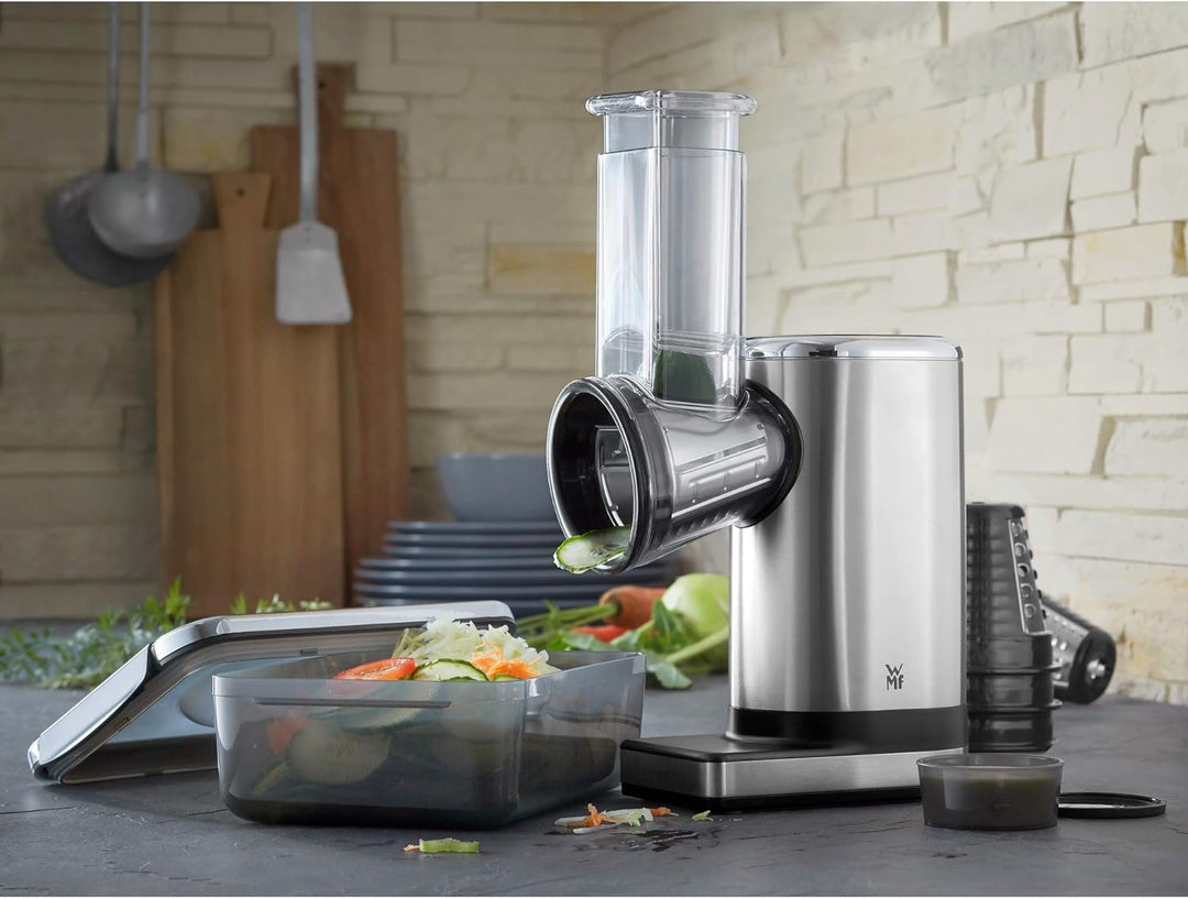 WMF Küchenminis Salat-to-go (150 W, elektrischer Gemüseschneider, 5 Einsätze) & Küchenminis Mix on t