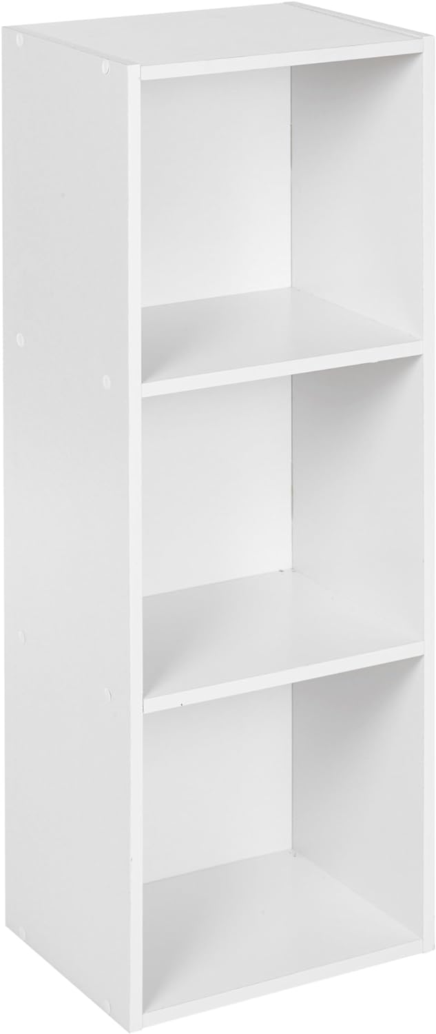 Urbn Living® Holzregal / Bücherregal - 1, 2, 3, 4 Ablagen Modern 3 Ablagefächer weiss