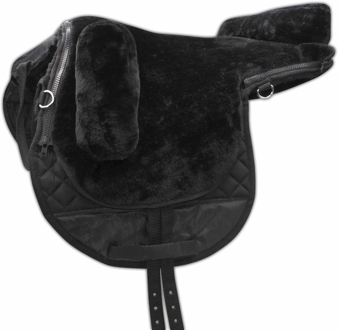 AMKA Reitsattel Kunstfellsattel Teddyfell baumloser Sattel Reitpad