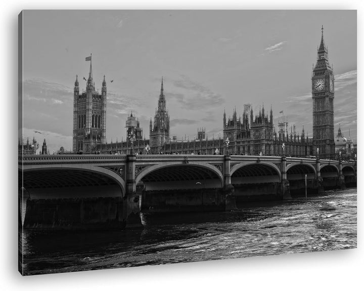 deyoli Big Bang und Westminster Abbey in England Format: 80x60 Effekt: Schwarz/Weiss als Leinwand, M