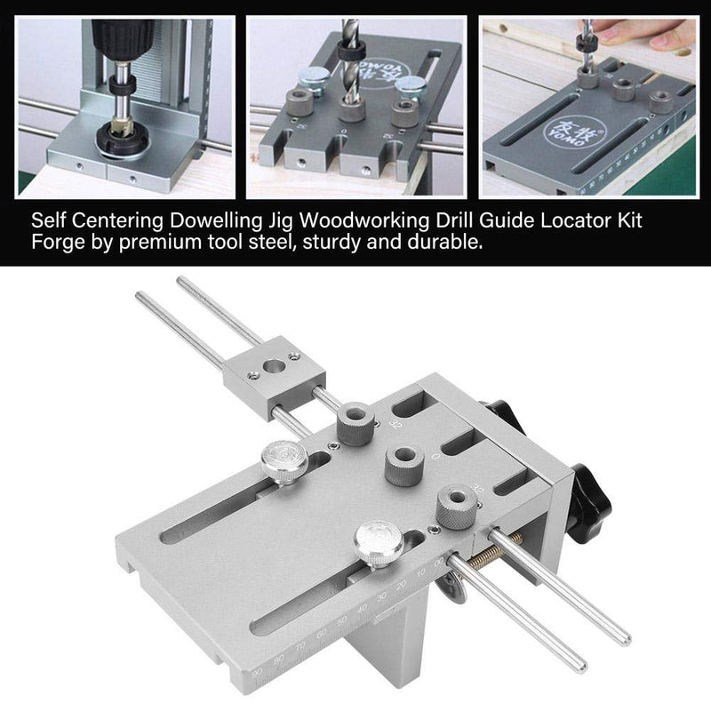 Selbstzentrierende Dübellehren-Kits, 3 in 1 6/8/10/15 mm verstellbare Bohrführung, Holzdübellehre Ho