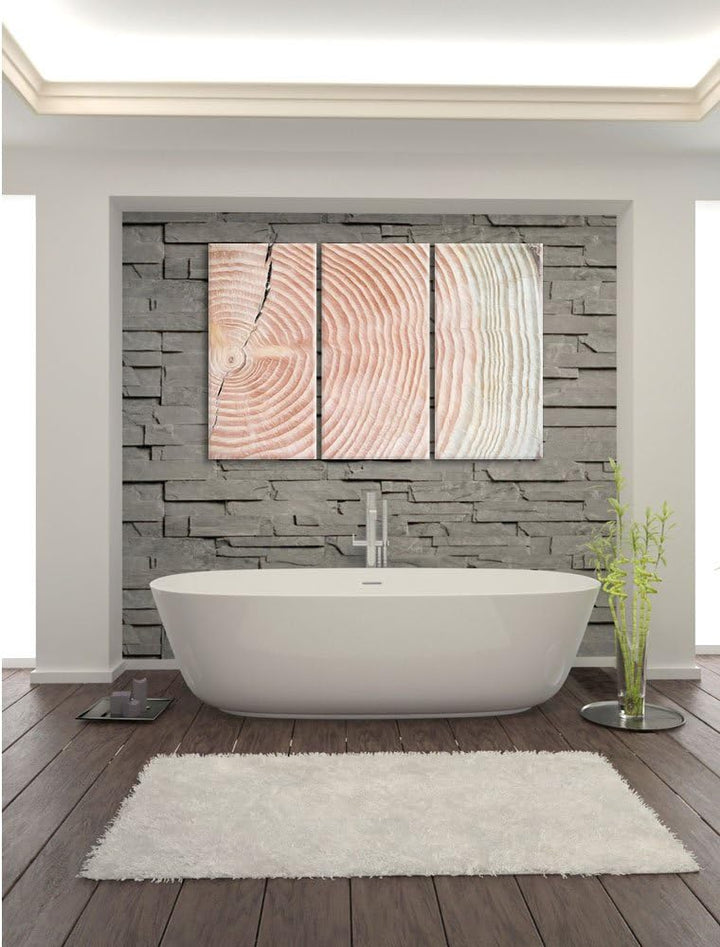 Pixxprint Baumstamm Jahresringe als Leinwandbild/Grösse: 3 Teilig (120x80 cm) cm/Wandbild/Kunstdruck