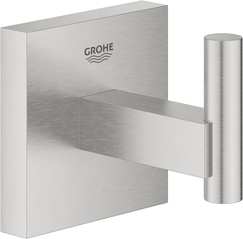 GROHE Start Cube - Bademantelhaken (verdeckte Befestigung, Material: Metall), supersteel, 40961DC0,