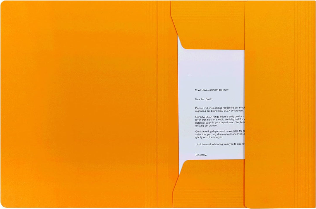 ELBA Sammel-Mappe chic, für A4, aus Karton, 3 Innenklappen, gelb, 25er Pack gelb Sammelmappe chic, g