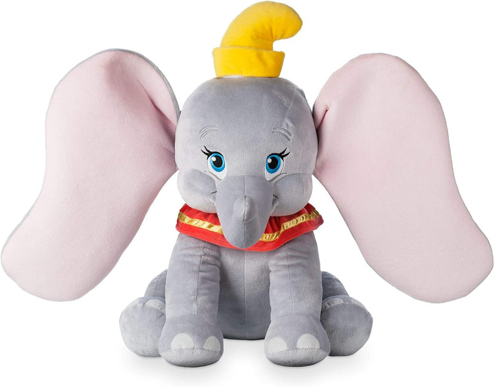 Disney Store Grosses Kuscheltier Babyelefant Dumbo, 58 cm, sitzendes Plüschtier mit plastisch geform