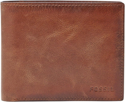 Fossil Brieftasche für Männer Derrick, Leder Bifold braun 11,4 cm L x 2,5 cm B x 9,5 cm H ML3687200