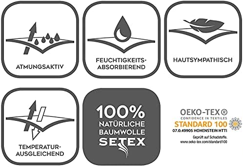 Setex Matratzenschutz, baumwolle, Weiss, 90 x 200 cm Weiss 90 x 200 cm, Weiss 90 x 200 cm