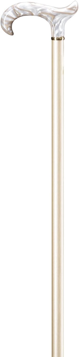 Designer Gehstock Perlmutt-Derby Holzstock hellblond