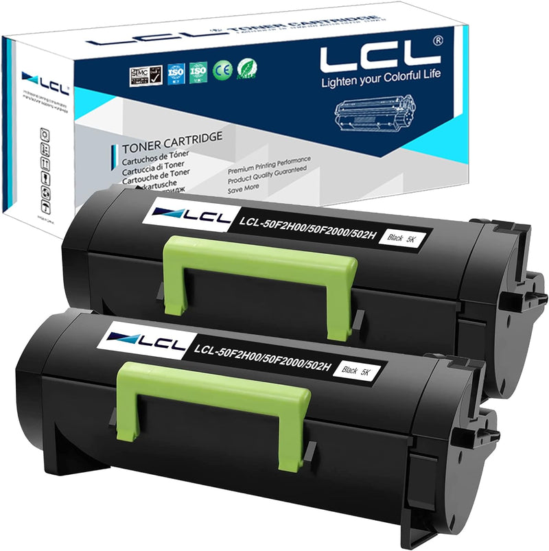 LCL Kompatibel Tonerkartusche 50F3H00 50F2H00 50F0HA0 50F2H0E 5000page (2Schwarz) Ersatz für Lexmark