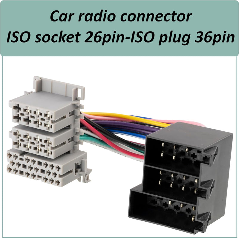 AERZETIX - C41235 - Stecker - ISO 26 Pins - 36 Pins für autoradio - kabelbaum - kompatibel mit Opel