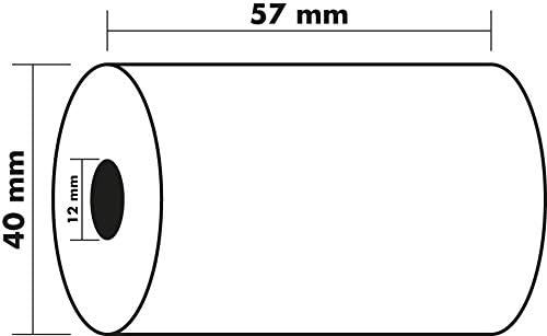 Exacompta 40349E 60er Pack Thermopapierrollen 1-lagig Breite: 57mm, Länge: 18m, Durchmesser Kern: 12