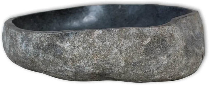 WIFESE Waschbecken Flussstein Oval 30-37 cm Anthrazit Naturstein Waschbecken Badezimmermöbel Waschti