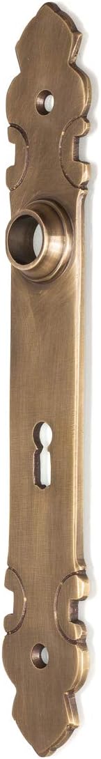 Antikas - Langschild Kotten in Messing patiniert, Biedermeier Türbeschag