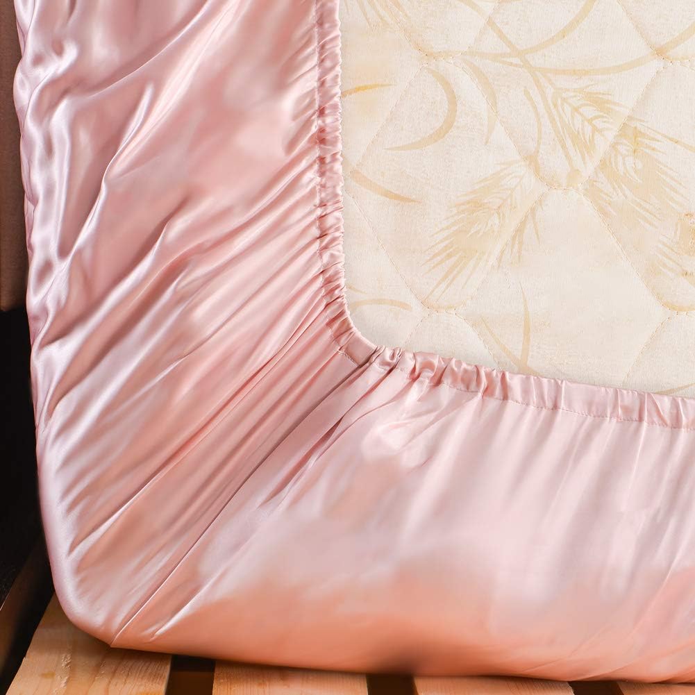 THXSILK Seide Spannbettlaken Spannbetttücher Seide Bettlaken 100% Maulbeerseide 19 Momme mit Rundumg