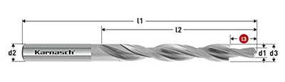 Karnasch 401020050 Stufenbohrer Bi-Durchmesser Hss-Xe, DIN 8376, 180°, mittlerer Grad für Durchgangs