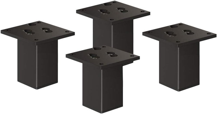 sossai® Exklusiv - Aluminium Möbelfüsse | E4MF-N | 4er Set | Höhe: 100mm | Farbe: Schwarz 4 Stück, H