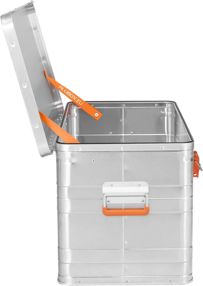 ALUBOX B90 - Aluminium Transportbox 90 Liter Alukiste mit Gummidichtung - Inhalt vor Staub und Sprit