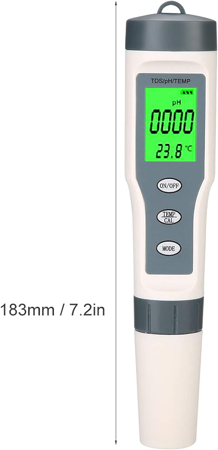 Haofy 3-in-1-Wassertester-TDS-Messgerät, digitales TDS- und PH- und Temperaturmessgerät für Trinkwas