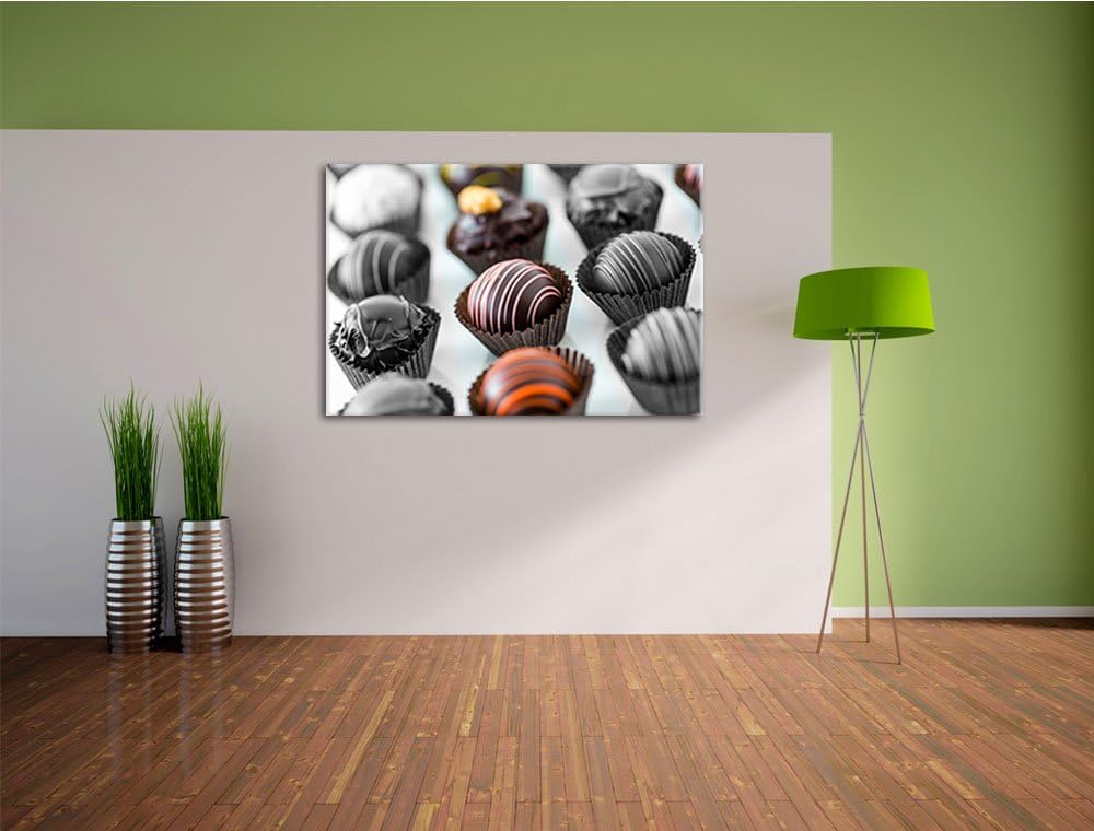 Bezaubernde Pralinen schwarz/weiss Format: 100x70 cm auf Leinwand, XXL riesige Bilder fertig gerahmt