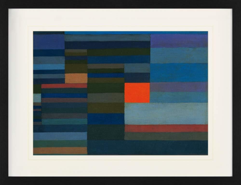 1art1 Paul Klee Poster Feuer Am Abend, 1929 Gerahmtes Bild Mit Edlem Passepartout | Wand-Bilder | Im