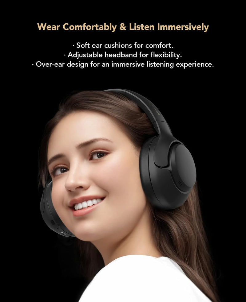 Nuroum HP40 Over Ear Kopfhörer Kabellos Bluetooth mit ANC Noise Cancelling, Tiefgehender Bass/Transp