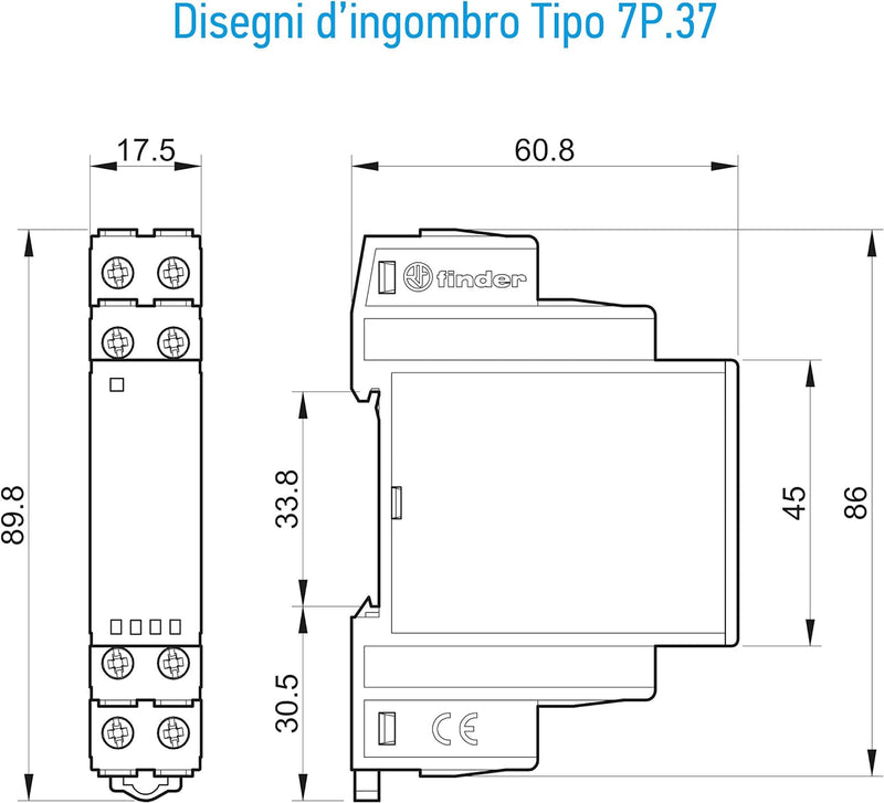 Finder 7P3782751003 Überspannungsschutzgerät, modular, Typ 3, Varistor/Funkenstrecke