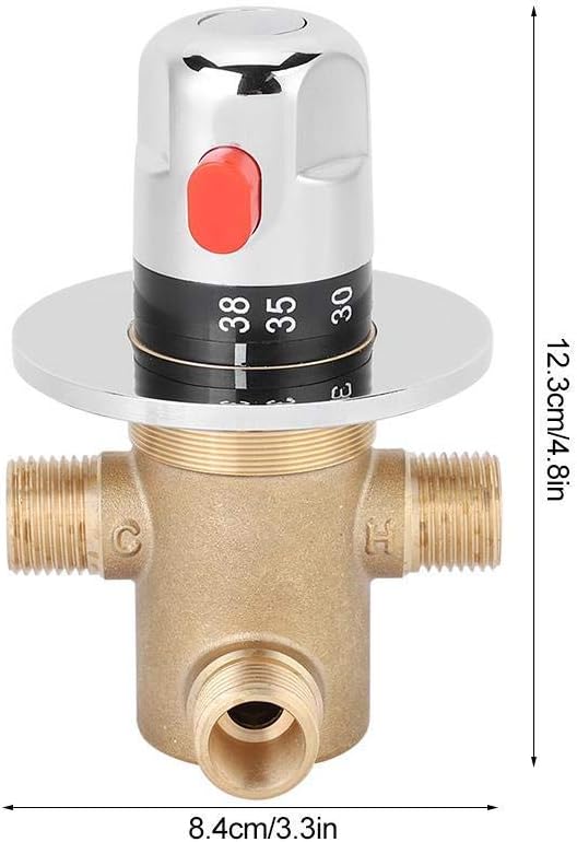 Fdit Tempcontrol Thermostatisches Mischventil Messingmischventil 3-Wege-Thermostat G1/2-Aussenanschl