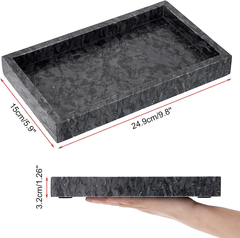 SUMTree Schwarz Marmorplatte Serviertablett Servierplatte Tablett Schmuckteller Schneidebrett Coucht