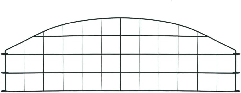 HOMIUSE Teichzaun-Set Oberbogen 77,3x26 cm Grün Gartenzaun Zaun für Hunde Gartentor Metall Zaun Gart