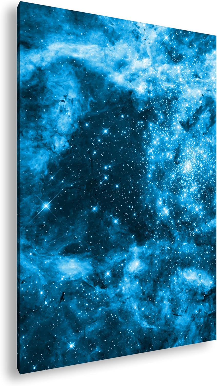 deyoli auffallend bunte Galaxie Format 80x60 Effekt: Monocrome Blau als Leinwandbild, Motiv fertig g