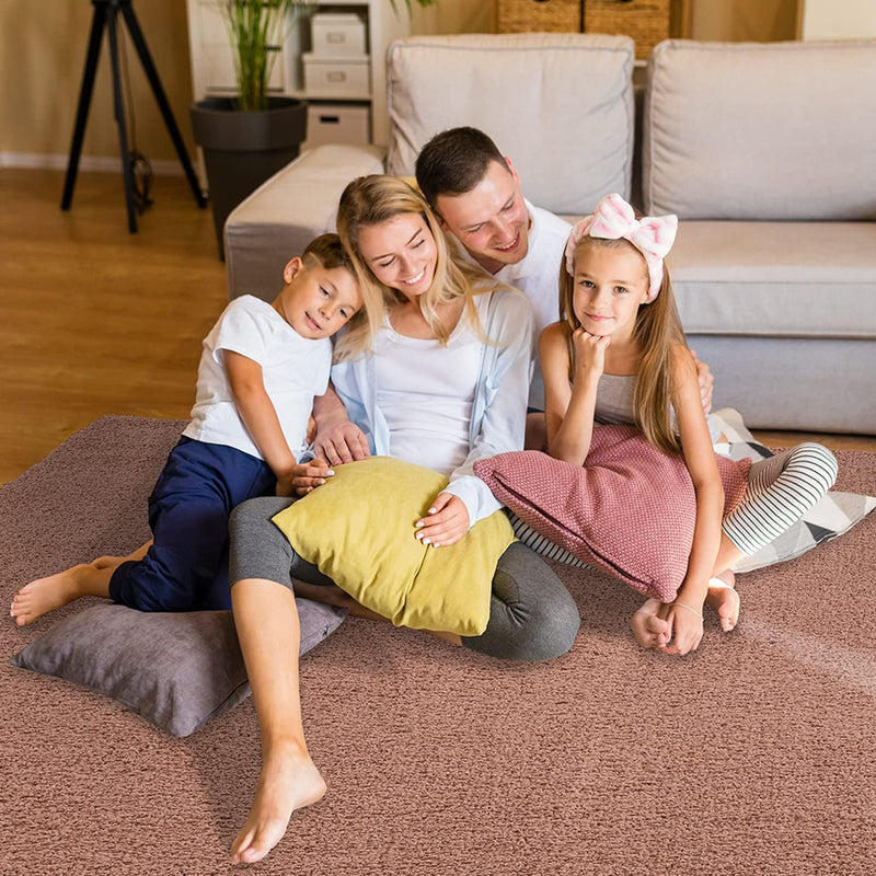 payé Teppich Hochflor Wohnzimmer - Pink - 200x290cm - Shaggy Einfarbig Soft Weich Schlafzimmer Kinde