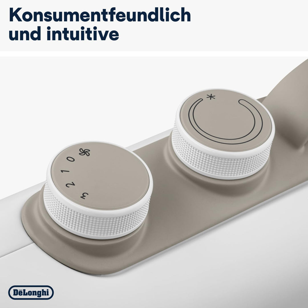 De'Longhi Capsule Fit HFS70B20.WH, leiser Heizlüfter, vertikale und horizontale Positionierung, elek
