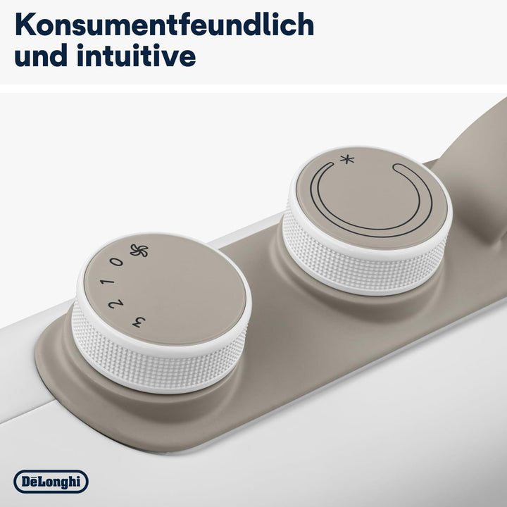 De'Longhi Capsule Fit HFS70B20.WH, leiser Heizlüfter, vertikale und horizontale Positionierung, elek