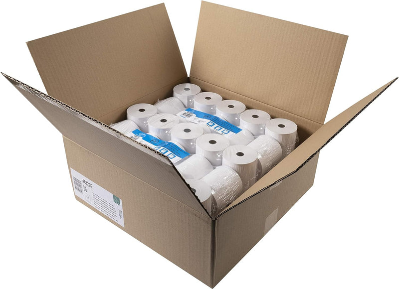 Exacompta 44829E 50er Pack Thermopapierrollen 1-lagig, Breite: 80mm, Länge 80m, Durchmesser Kern: 12