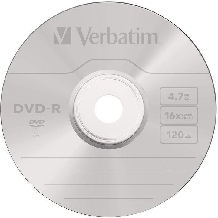Verbatim DVD-R 16x Matt Silver 4.7GB, 100er Pack Spindel, DVD Rohlinge beschreibbar, 16-fache Brenng