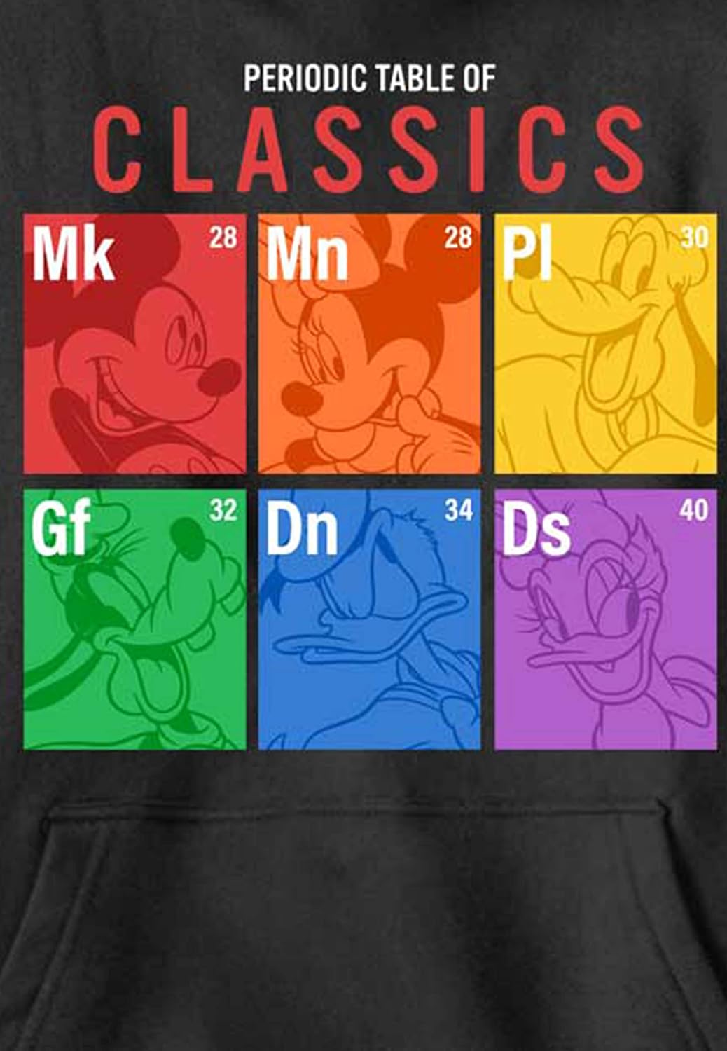 Disney Jungen Sensational Periodic Hoodie, Schwarz, XL