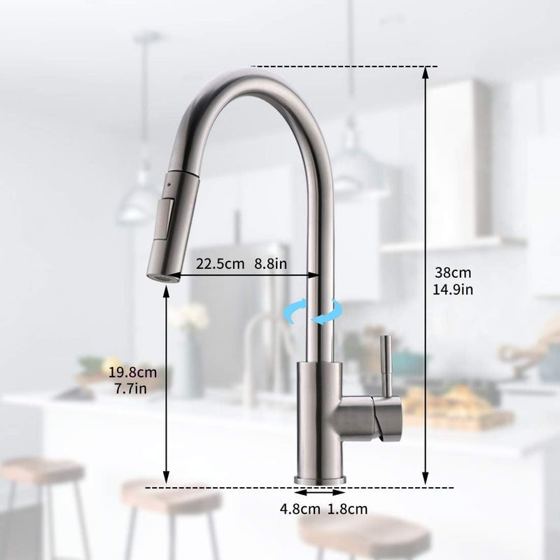 AIMADI Touch Sensor Wasserhahn Küche Armatur Küchenarmatur mit Brause Ausziehbar 360° Drehbar Spülti