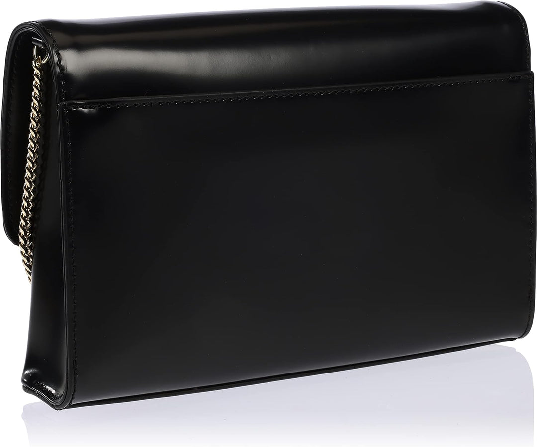 DKNY Damen Palmer Clutch Bag in Smooth Leather Crossbody Black/Gold, Black/Gold