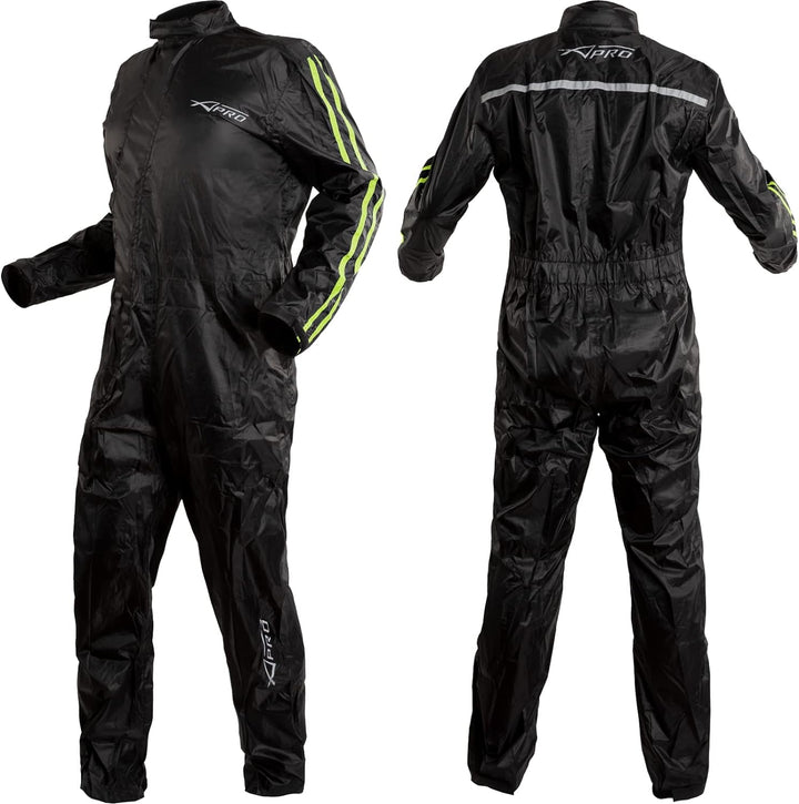 A-Pro Regenjacke Motorrad Regenkombi Regenanzug Regenhose Wasserdicht Fluo XS XS Fluo, XS Fluo