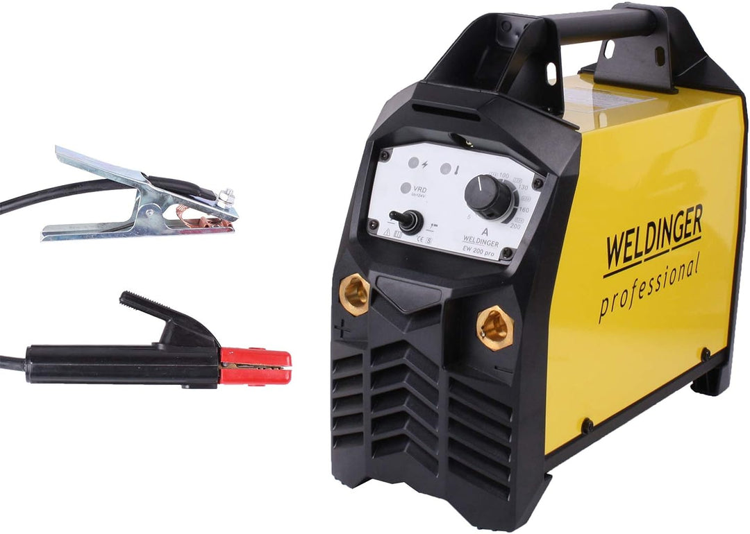 WELDINGER Elektroden-Schweissinverter EW 200 'pro' 200A profitauglich 4 m Kabel (ED 100% bei 4 mm El