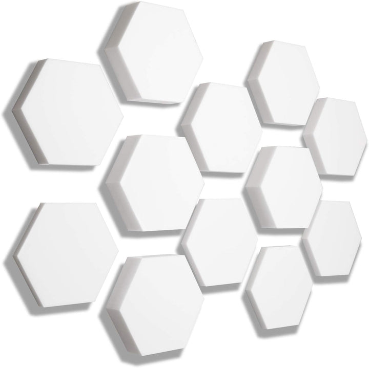 platino24 3D Absorber aus Basotect B WEISS, 12x Akustik Schallabsorption Breitbandabsorber Set #06,
