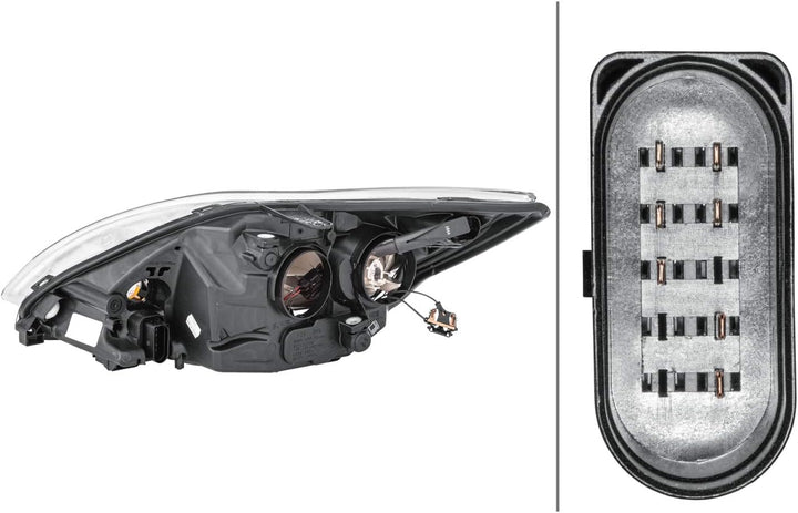 HELLA 1EE 354 257-021 Halogen-Hauptscheinwerfer - rechts - für u.a. Ford Focus II (Da_, Hcp, Dp) Rec