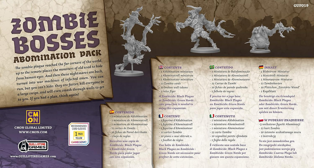 CMON | Zombicide: Black Plague – Zombie Bosses | Erweiterung | Kennerspiel | Dungeon Crawler | 1-6 S