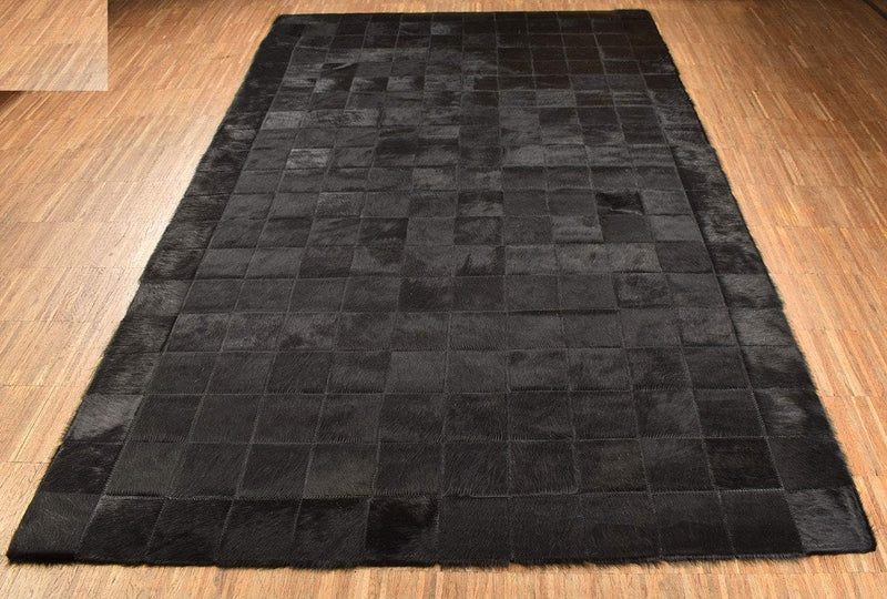 generisch KUHFELL Teppich SCHWARZ Natur Patchwork 100 x 200 cm Fell Teppich