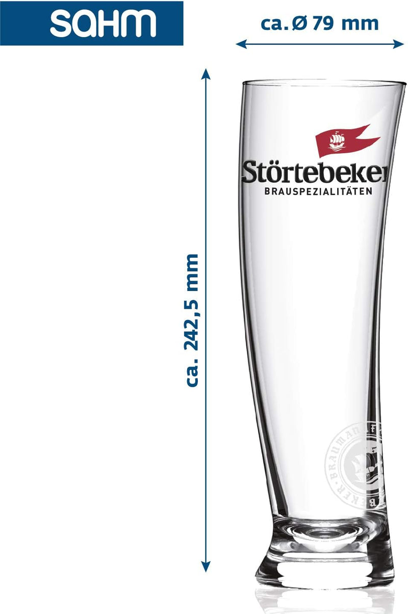 Störtebeker Weizenbiergläser 0,5 l - 6 Weizengläser im Sydney Segelglas Design - Weissbiergläser 0,5