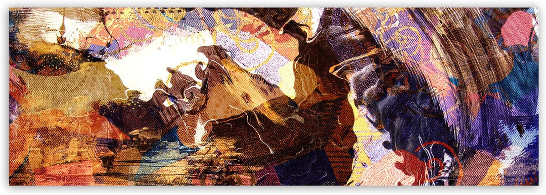 Wandbild XXL Kunst werk Deko Kunst Bilder Abstraktion Braun 150x50 cm Deco panel 150x50 cm E, Deco p